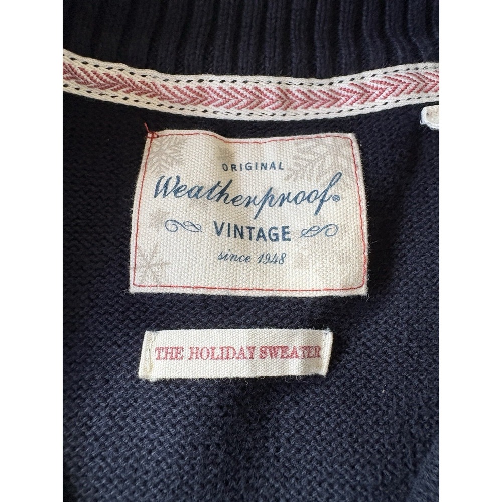Original weatherproof vintage holiday sweater size 2xl 1/4 zip - Picture 7 of 9